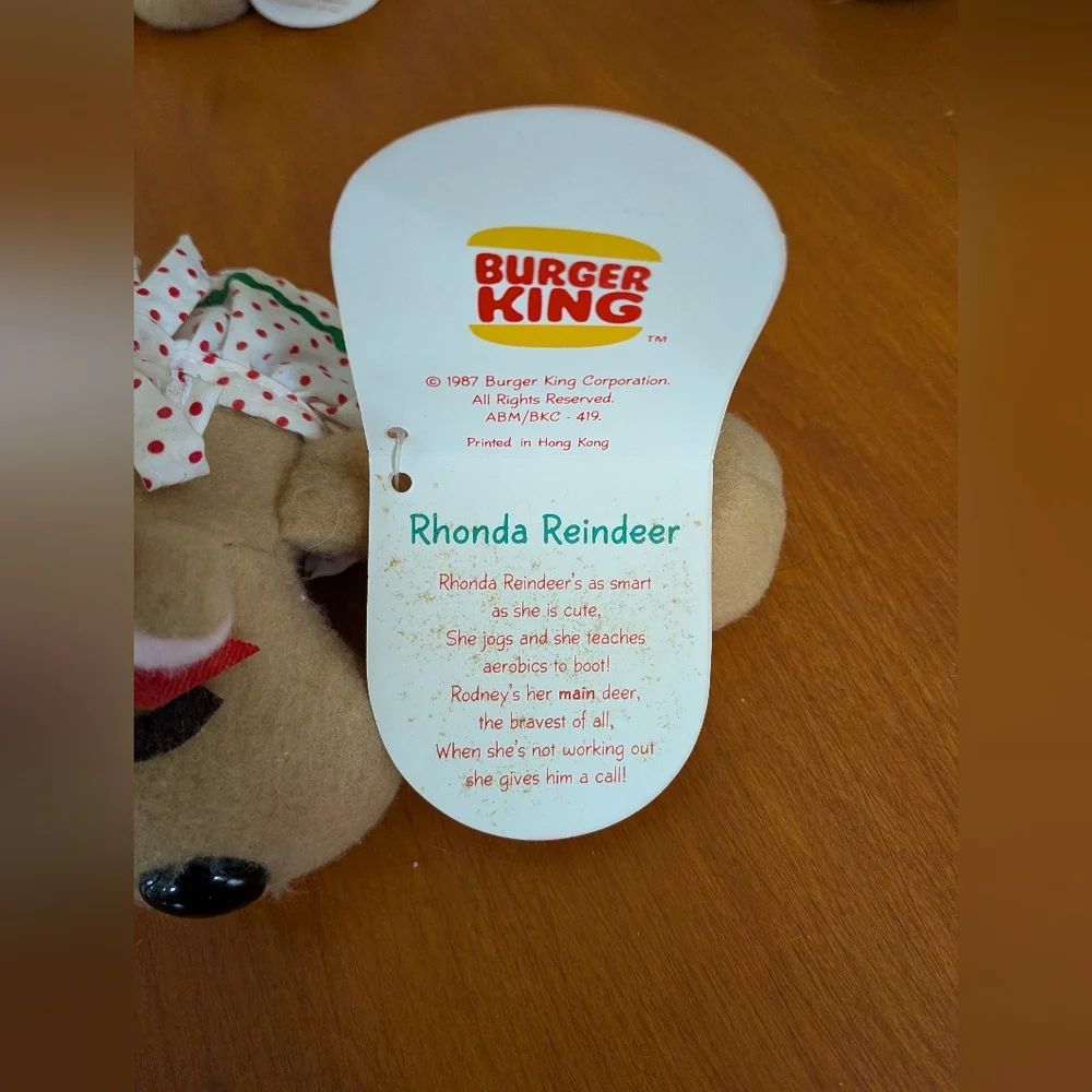 Vintage Hallmark Burger King Rhonda, Rodney, Randy & Ramona Reindeer Family NWT - Picture 7 of 12